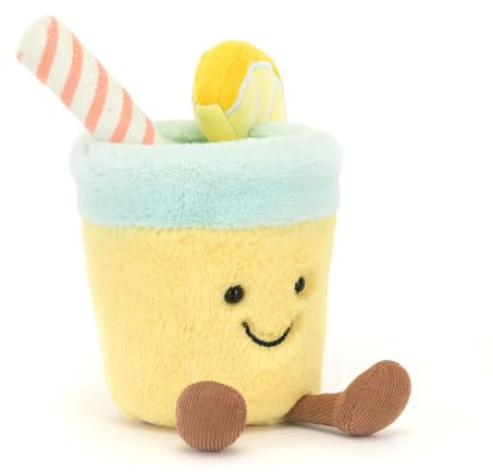 Jellycat Amuseables Lemonade Soft Toy 12 x 9 x 8 cm Yellow and Mint Green