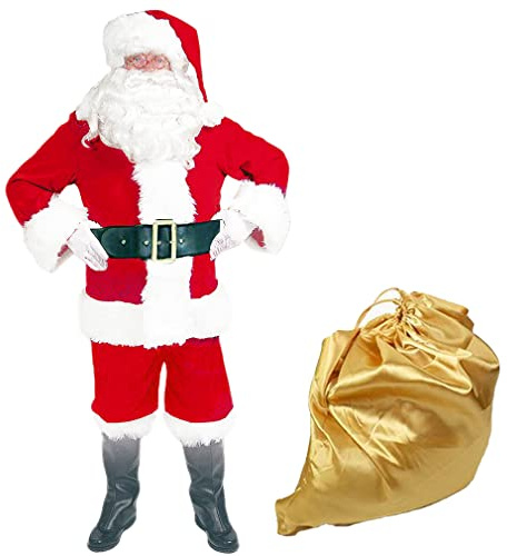 SELORE Santa Claus Costume de Père Noël pour Hommes Complet de Déguisement de Noël Homme(XXL)