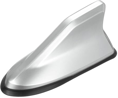 DEFANEX Car Shark Fin Antenna Cover(6.5x2.6, Silver) - Conductive, Automotive Roof Antenna Caps Replacement Vehicle Decorative Cover, for Cars RVs SUV Trucks