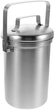 Garneck Cubos Basura Cocina Acero Inoxidable con Tapa Hermética Compostador Compacto para Restos Alimentos Cubo Metal para Encimera Contenedor Reciclaje sin Olores Diseño Moderno y