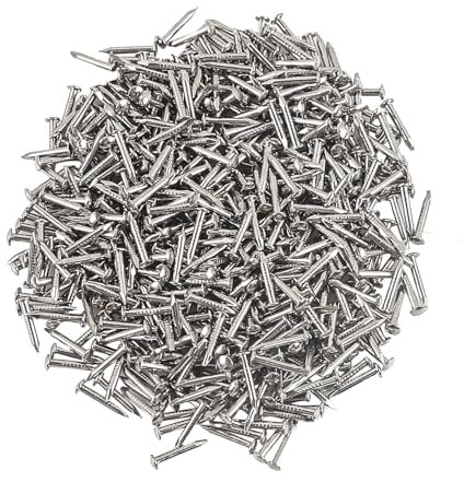 newlng Kleine Nägel Runde Kopf hölzernes Nagel-Antike Kleine Nägel Holz Handgefertigte Fadenbilder Hardware Zubehör Befestigungen 500 STÜCKE 1 X 10mm Silber