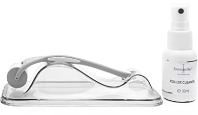 Original Dermaroller + Roller Cleaner - Microneedling Nadelroller mit 162 echten Nadeln aus Edelstahl - 0,2mm Bartroller und Gesichtsroller für professionelles Microneedling zu Hause - Made in Germany