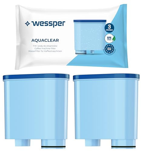 Wessper Aquaclear Filtro Acqua per Macchine da caffè, Plastic, Bianco, 2 Pezzi, 2 unità