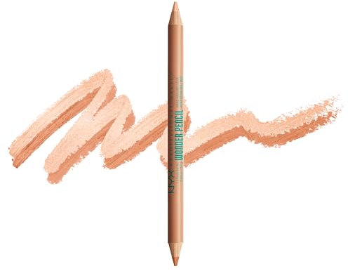 NYX Professional Makeup Brow Highlighter, Dual Ended Pencil, For Lifting, Highlighting and Concealing, Wonder Pencil, Warm Deep