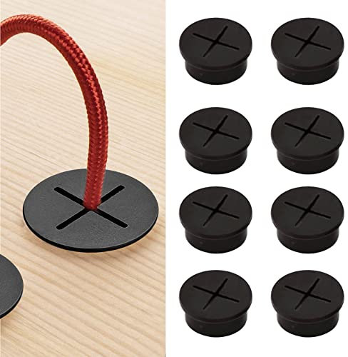 THETAG Kabeldurchführungen Kunststoff Flexibel Kabeldurchführung, 8 Stück 25mm Kabeldurchführung Kabelloch Abdeckung für Schreibtisch Computertisch Arbeitsplatten Möbel