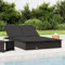 Festnight Doppelliege Outdoor Sonnenliege 2 Personen Gartenliege Rattan Liegestuhl Liege Garten Sonnenbett Loungebett Polyrattan Relaxliege Gartenmöbel Sofabett, Schwarz