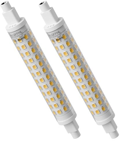 R7S LED 118mm Lampadina 10W Dimmerabile, Luci di inondazione tipo J a doppio attacco (100W Alogeno T3 Equivalente), Lampade Lineare 1000LM 4000K 360 Gradi, Confezione da 2 (Bianco Naturale)