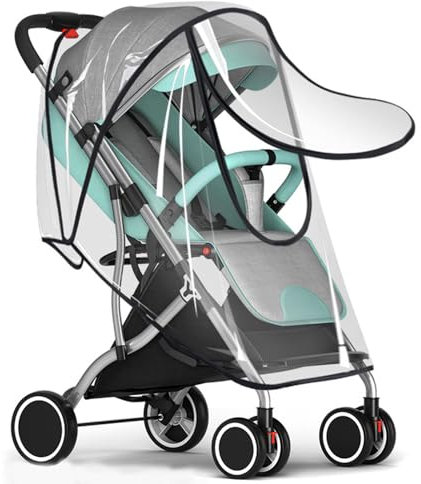 Regenschutz Kinderwagen, Universal Buggy Regenschutz, Regenverdeck für Kinderwagen und Sportwagen, Regenhülle für Buggy, Gute Luftzirkulation, Schadstofffrei, 1 Stück (1er Pack)