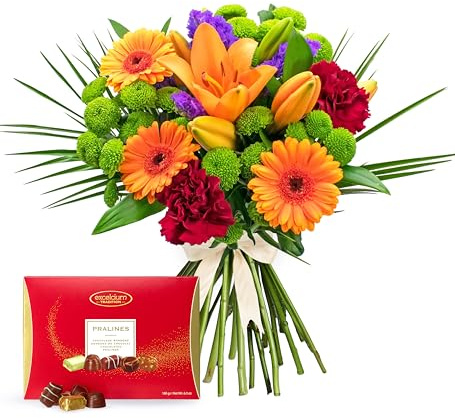 Joyful - Standard Size - Fresh Flower Bouquet With Chocolates | Birthdays, Anniversaries, Thank You Gifts, Thinking of You, Delivered in Bud and Blooms in 48-72 Hours