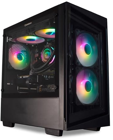 ionz Gaming PC - Desktop Computer, AMD RYZEN 7 5700X, RADEON RX9060 XT, 16GB RAM, 1TB NVMe SSD, 240mm AIO, 650W PSU, Windows 11, Black