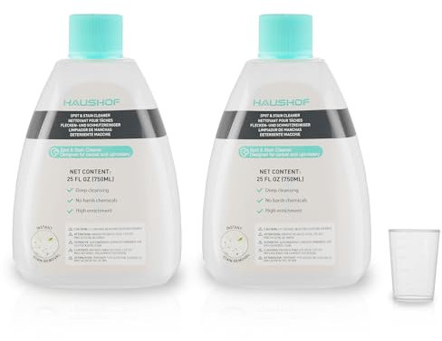 HAUSHOF 2 x 750 ml Nettoyant pour Tapisserie et Moquettes, à Utiliser avec Nettoyeur de Tapis StainZapper, pour Shampouineuse, Canapé Tissu, Voitures