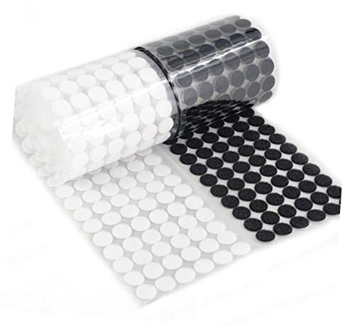 SEWOART Verbessertes Selbstklebendes Hakenband Punkte 10 Mm Rund Montageband Mit Superstarkem Klebstoff Schwarz