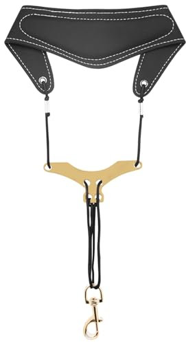 NIHENHAO Saxophon-Umhängeband, PU-Leder, gepolstert, für Saxophon, Tenor, Klarinette, Baritonhorn, Musikinstrument