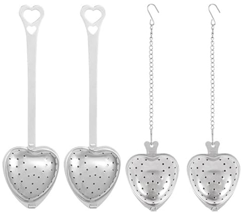 Infusore Tè, 4 pezzi Filtro Tè Con Manico Colino, Colino Tisane, Filtro Te Infusione, In Acciaio Filtri Te Inox, Scolapasta Adatti per Ogni tè Sfuso, per Teiere, Tazze Da Tè, Cucina