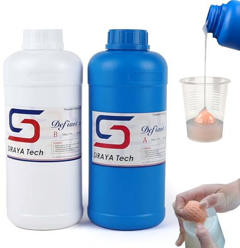 Siraya Tech Defiant - Kit di 25 stampi in Silicone Platino, 2 kg, per Alimenti, durezza 25A, Grande capacità, per Resina UV, Facile da interrompere l'indurimento, Senza Rivestimento, per colata in