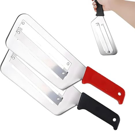 Krmoau Tagliaverdure | Affettaverdure – Affettatrice a due strati in acciaio inox manuale per cuochi, insalata domestica, cucina, alimenti per bambini, cavoli, campeggio, cucina