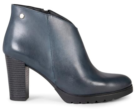 miMaO CLASSIC - Botines mujer tacón ancho y plataforma Azul, EU 39