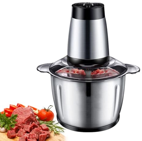 Picadora de carne eléctrica, Picadora de carne de acero inoxidable | Máquina automática para picar eléctrica - Aparatos de molienda de verduras de cocina de alta resistencia para ajo, chiles, ca