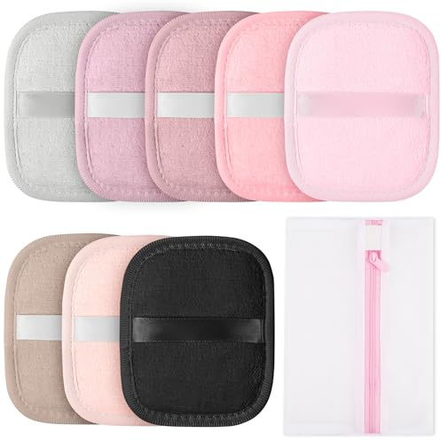 AOOWU 8 Pezzi Dischetti Struccanti Riutilizzabili, Dischetti Struccanti Lavabili con Sacchetto Lavanderia, Cuscinetti Struccare Super Morbido Flanella Double-Face, Pulizia del Viso e Degli Occhi