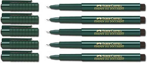 Faber-Castell Finepine 1511-0,4 mm, Schwarz, 5 Stifte