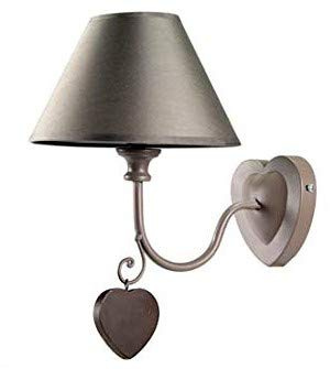 GICOS SRL Lampada Applique Parete Decoro Cuore Pendente 20x33 cm Tortora