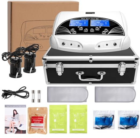 Dual Ionic Foot Bath Detox Machine, Large LCD & Far Infrared Heating Belt