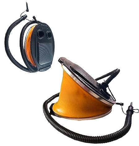 eBoutik - 3 Litre Easy To Use Foot Pump Inflator - 2 Different Sized Nozzles for Camping, Paddling Pools, Air Bed’s, Summer Kids Garden Toys, Pool Inflatable Lilo’s etc- Portable & Lightweight