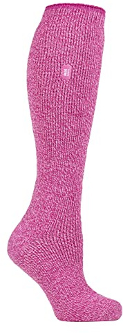 HEAT HOLDERS - Ladies Long Leg Reinforced 2.9 TOG Outdoor Merino Wool Thermal Socks for Winter (4-8, Pink)