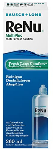 Bausch + Lomb ReNu MultiPlus Kombilösung mit Proteinentferner - Kontaktlinsenreiniger, Aufbewahrungslösung, weiche Linsen, 1 x 360 ml