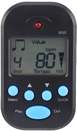 Digitales Metronom, Multifunktionales M50-Metronom, Mini-LCD-elektronisches Metronom, Tragbares Digitales Beat-Tempo-Gitarrenmusikzubehör