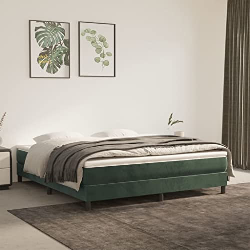 Coavain Polsterbett Betten Bettkasten Bettgestellrahmen Bett für Erwachsene & Jugendliche Gästebett Boxspringbett Dunkelgrün 180x200 cm Doppelbett