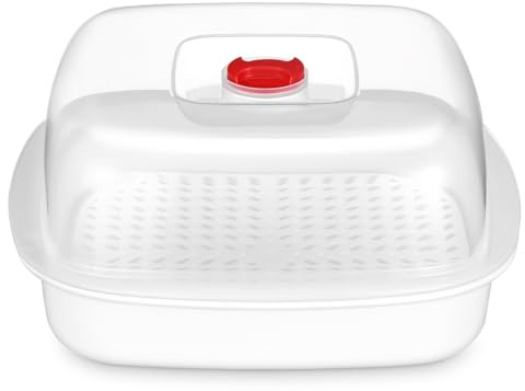 MAGICLULU Vaporizador de microondas cuadrado cubierta de microondas verduras asiáticas contenedores de alimentos cocina vaporizador de pescado olla microondas pescado vaporizador bollo vaporizador