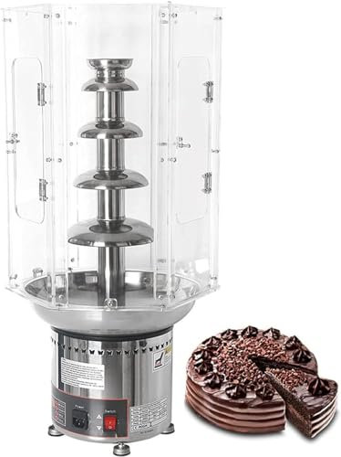 Machine à Fontaine à Chocolat Avec Couvercle Anti-poussière En Plastique Acrylique Transparent, Fontaine à Fondue Au Chocolat En Acier Inoxydable Avec Contrôle Automatique De La Températ(Size:4 Tiers)