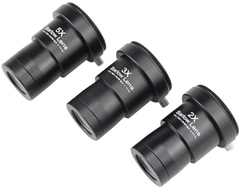 Astronomiskt teleskop okularlins ersättning 1,25 tum 2 x 3 x 5 x barlow-lins
