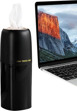 Porta fazzoletti rotondo, cilindro per fazzoletti auto, scatola per tubetti per fazzoletti cosmetici, porta bevande, dispenser per fazzoletti da viaggio, ricaricabile, per uso in auto