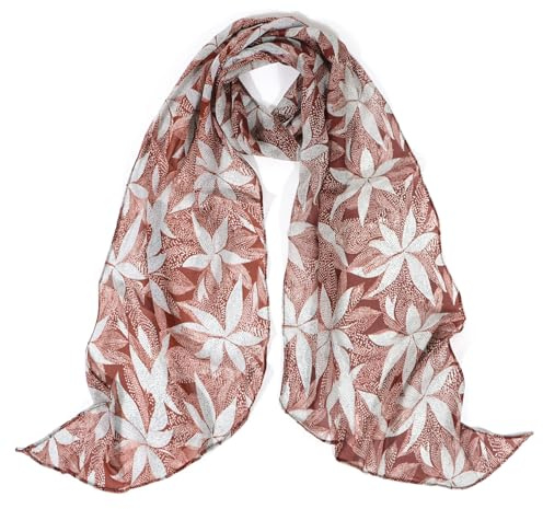 BLURBE Écharpe Longue Française Femme – Chiffon Léger, Foulard Col Imprimé Élégant, Protection Solaire, Châle Mode Polyvalent Printemps Été
