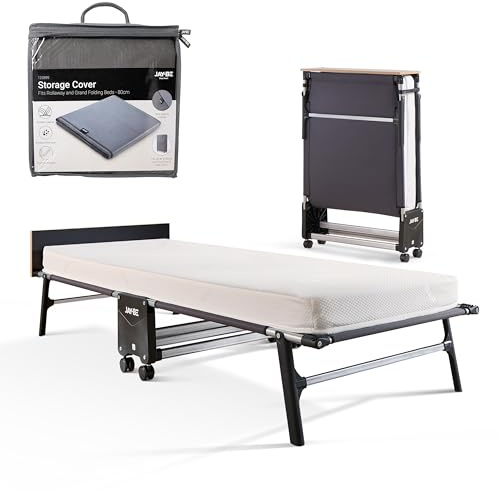 JAY-BE Rollaway Folding Bed, Memory Mattress & Storage Cover, Single