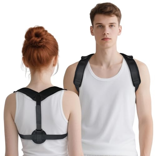 bssmmai Soporte recto para espalda, corrector de postura, cinturón de apoyo para espalda, espalda y pecho, alivia el dolor de espalda, adecuado para hombres y mujeres