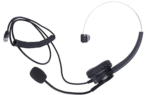 HUSHUI VH500-RJ9 Telefonheadset Justerbara Brusreducerande Hörlurar för Tydlig Kommunikation i kontors- och Heminställningar, Lätt ABS-material