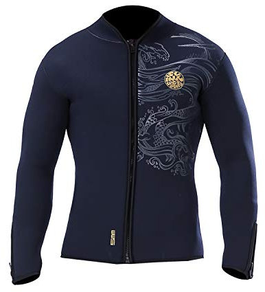 PAWHITS Neoprenanzug 5 mm Lange Ärmel Thermo-Neopren Jacke für Damen und Herren Schwarz (M)