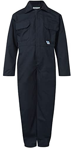 G5 APPAREL Kids Coverall Plain & Camo Poly Cotton Workwear All-in-One (13 Years, Navy Blue)