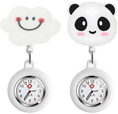 Begonia Grazioso orologio da infermiera, orologio da infermiera, portatile, retrattile, con orologio da tasca luminoso, in silicone, per infermiere e ragazze