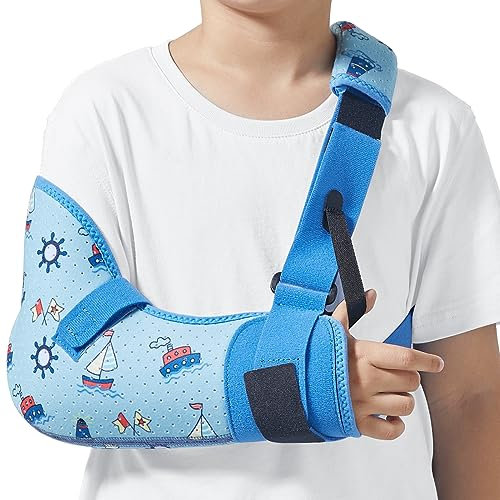 Willcom Armschlinge Kinder, Medizinische Armschlaufe Atmungsaktive Schulterstütze für Gebrochener Arm, Ellbogen, Handgelenkstütze und Wiederherstellung von Verletzungen(Rechte, XS, 58-66CM)