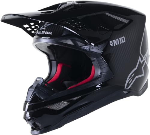 Alpinestars Supertech M10 Solid Helmet XL, Black Glossy Carbon