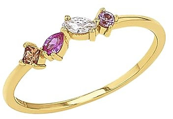 Amor Ring 925 Sterling Silber Damen Ringe, mit Zirkonia synth., Gold, Kommt in Schmuck Geschenk Box, 2037230