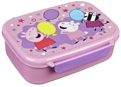 Scooli – Peppa Pig matlåda – med avtagbar insats – matlåda för förskola – smörgåsbox för skolan – matlåda av plast, BPA-fri
