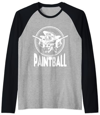 Paintball Paintballmarkierer, Helm, Handschuh, in weiss Raglan