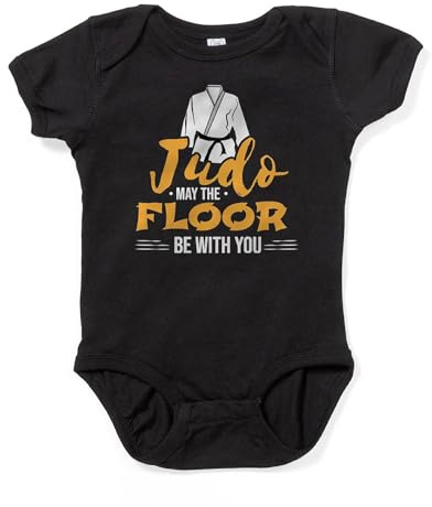 CafePress Judo May The Floor with You Martial Art Body Suit Cute Baby Bodysuit Romper Dark Black