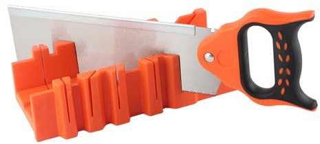 Boîte à Onglets de Serrage à Angles Multiples en Plastique ABS de 12 Pouces avec Scie Arrière de 14 Pouces, Lame SK5, Idéale pour le Bricolage du Travail du Bois