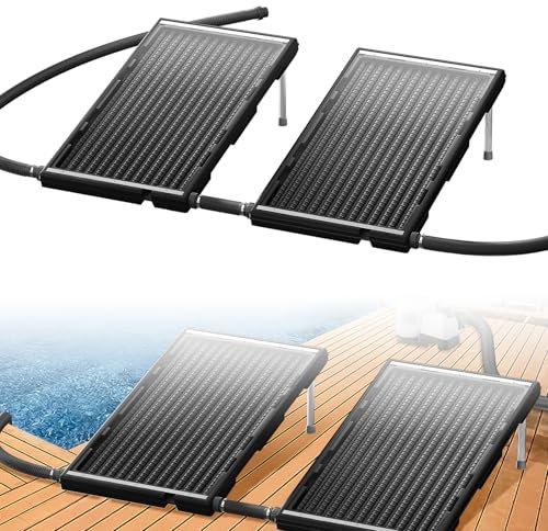 XINZI Pack of 2 Sonnenkollektor Pool Solarkollektor Poolheizung Solar 111,5 x 66 x 35 cm Gerade Panel Solarheizung Heizung Solaranlage für Warmwasser Schwimmbad Pool Gartendusche, Schwarz